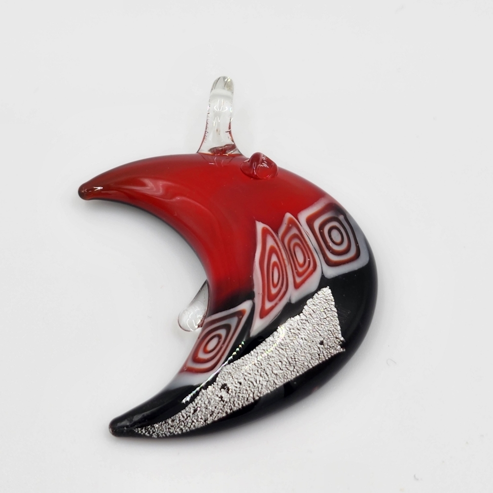 Glass Pendant Red Black
